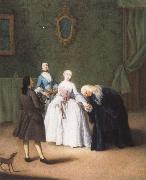 Pietro Longhi A Nobleman Kissing a Lady-s Hand oil
